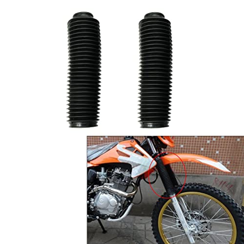 OTOM 10" Universal Motorcycle Bike Front Fork Cover, Rubber Front Fork Dust Cover Boots Protector Shock Gaiters Pad Wrap Cover Set