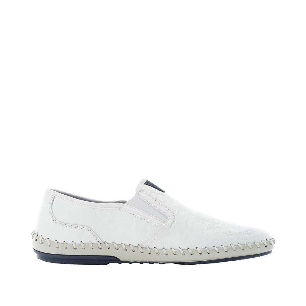 Rieker B4551-81 Herren Slipper Leder weiß weiß