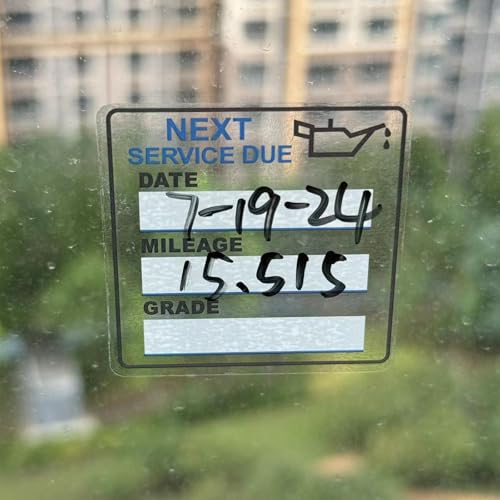 Image of Oil Change Stickers，300pcs 2x2 inch Oil Change Stickers for windscreen - Easy to use and Remove(Blue)