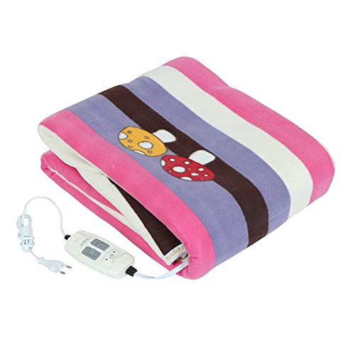 WINCART Electric Heating Blanket for Double Bed Warmer Shockproof with Temperature Controller Under Blanket - King Size Floral (185x155 cm)