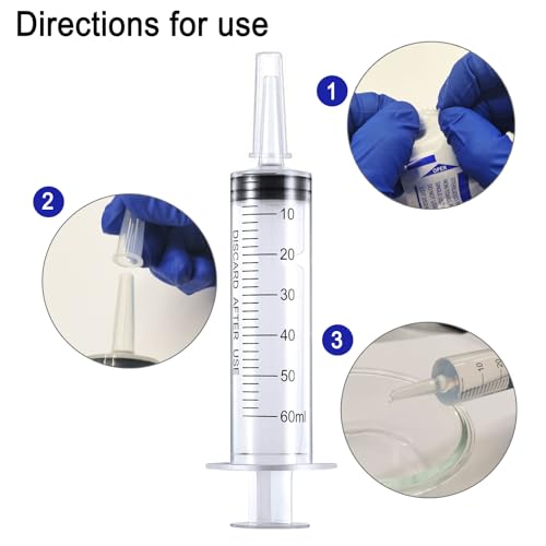 4 pack 60 ml syringe for liquid without needlesyringe with capindividually wrappedfor scientific labsmeasurementdispensingoil or glue applicato