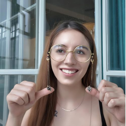 Image of DS. DISTINCTIVE STYLE Gothic Glasses Chain with Pendants Halloween Metallic Chain for Glasses Around Neck for Women, 2 Pack