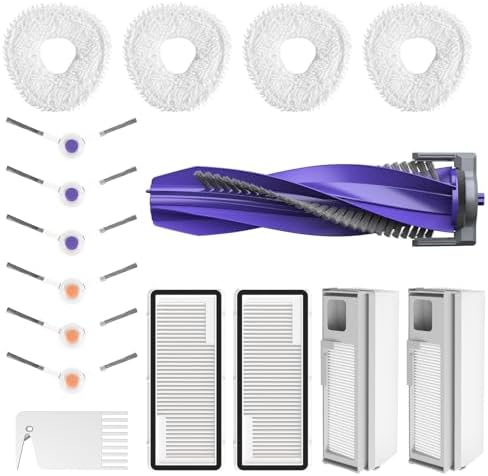 Accessories Replacement for Narwal Freo X Ultra Robot Vacuum, 16 Vacuum Accessories Set, 1 Main Brush, 2 Hepa Filter, 2 Dust Bags, 4 Mop Pads, 6 Side Brushes, 1 Cleaning Brush - Thumbnail 4