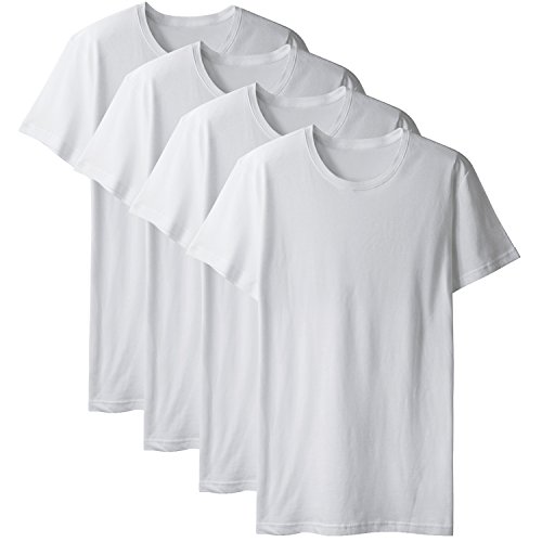 DAVID ARCHY Men's 4 Pack Short Sleeve Cotton Crew Neck Undershirts T-Shirts