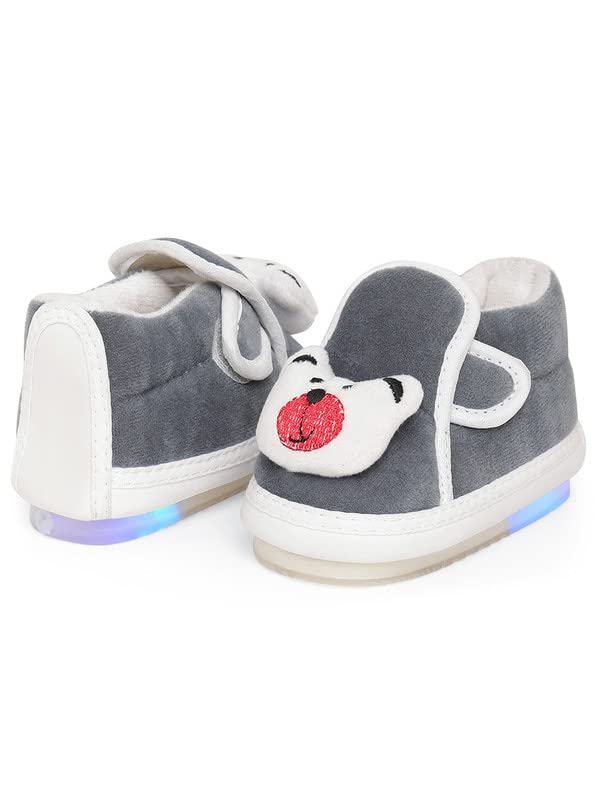 CHIU Led Chu-Chu Fur Blue Shoes with Double Strap for Baby Boys & Baby Girls (for 12-15 Months, 15-18 Months, 18-21 Months, 21-24 Months) 6 41E3VH 9P5L