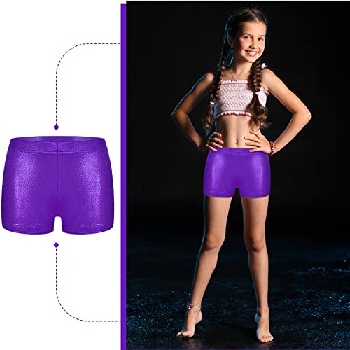 5 Pack Gymnastics Shorts For Girls Ballet Dance Shorts For Girls Metallic Dance Shorts Girls For 6-9 Year Kid Girls #TOP4