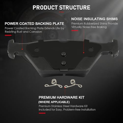 Image of cciyu D1808 Rear Ceramic Disc Brake Pads Kit For Subaru Ascent 19-22,For Subaru Crosstrek 19-23,For Subaru Forester 19-22,For Subaru Legacy 15-22,For Subaru Outback 15-22,For Subaru WRX 16-22