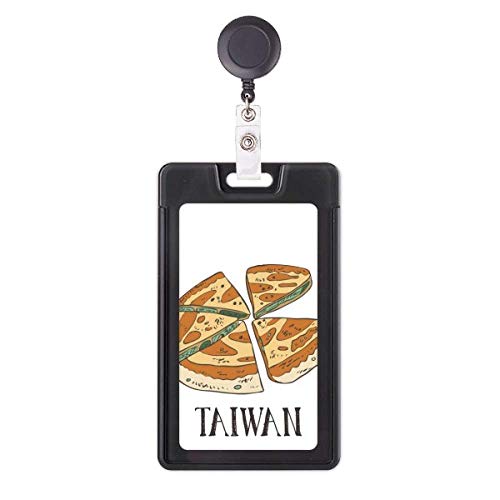 Porte-badge rétractable fun design Taiwan Pizza pour égayer votre blouse