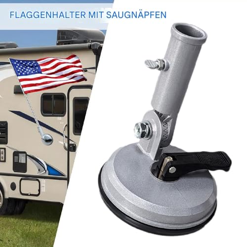 Support de pôle de drapeau réglable portable à ventouse forte pour écran - 5