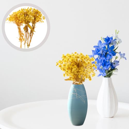 Ramo de flores secas Gypsophila amarillo VICASKY 3 piezas miniatura 5