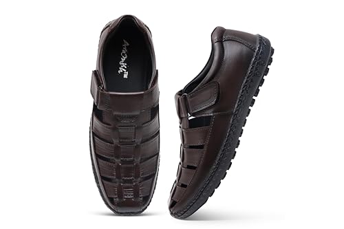 Image of ARAMISH Men,s Genuine Leather Fisherman Sandals
