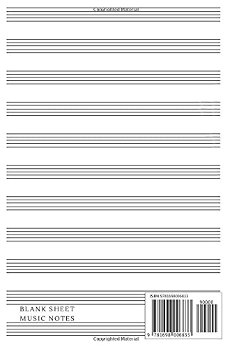 Drums: Blank Sheet Music Notebook 6X9 (15.24 X 22.86 Cm) #TOP1