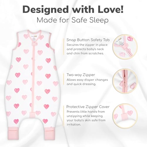 Image of Mama Cheetah Toddler Sleep Sack with Feet 4T-5T, 1.0 TOG Organic Cotton Baby Wearable Blankets with Legs, Baby Sleeping Bag for Walkers, Early Walker X-Large