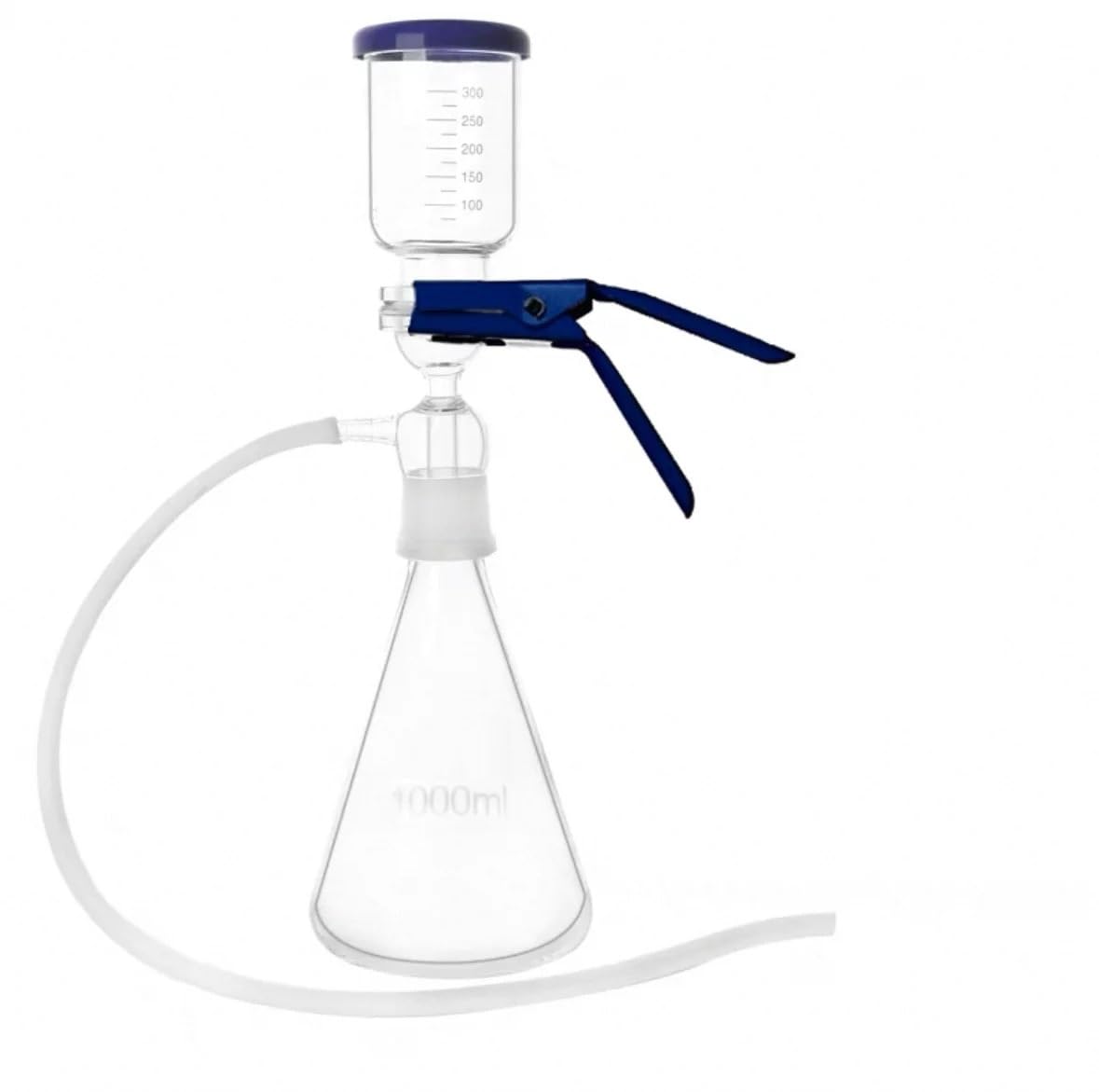 Ensemble d'appareils de filtration de solvants, unité de filtration sous vide à noyau de en verre de 1000 ml avec coupelle filtrante et flacon de réception de 300 ml