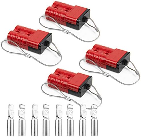 HYCLAT Red 2-4 Gauge 175 A Battery Quick Connect/Disconnect Wire Harness Electrical Motors Plug Connector Recovery Winch Trailer (4 Pack)