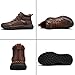 ENOEGMSD Men's Handmade Lace Up Ankle Chukka Boots Fashion Non-Slip High Top Sneakers Comfortable Slip-on Outdoor Walking Driving Leather Boots (Brown,9)