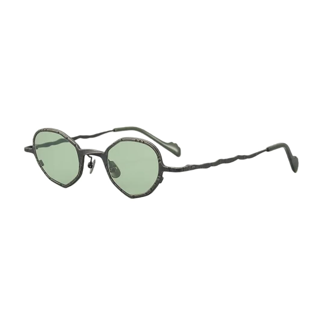 Okulary przeciwsłoneczne Steampunk Retro Polygonal Pure Titanium Frame Fashion UV400 Outdoor