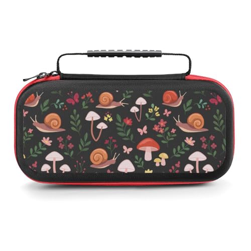 AoHanan Colorful Mushrooms Snails Butterflies Switch Carrying Case Game Case with 20 Games Cartridges Hard Shell Travel Protection for Switch Console & Accessories