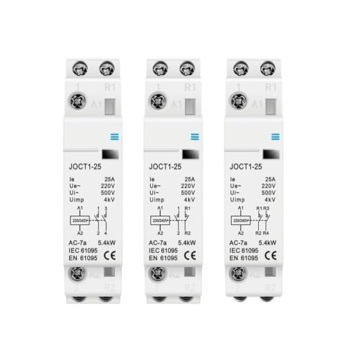 Contacteur AC domestique rail DIN 2P 25A 2NO interrupteur modulaire 230V