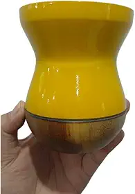 Copos de Mate,Cuia Chimarrao Cuia de Madeira Imbuia Tratada para Chimarrão Premium(Amarela madeira)