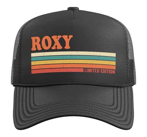 Roxy Retro Personalized First Name Vintage Stripes Trucker Hat miniatura 2