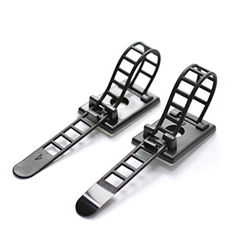 50 Stück Kabelbinder und Kabelclips mit Klebehalterung - Verstellbare Nylon Kabelbinder mit Schrauboption - Kabelmanagement Lösungen für Drähte und Kabel - Perfekt für Zuhause Büro und Werkstatt