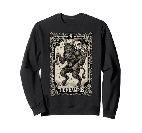 Krampus Tarot Card Tee Christmas Horror Xmas Evil Pajama Sweatshirt