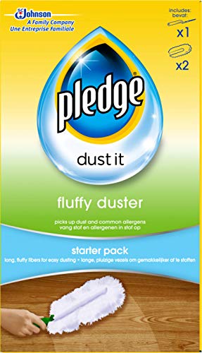 Pledge Duster Starter Kit - Picks Up Dust, Dirt and Lint with a Few Effortless Swipes (1 Handle with 2 Refills)