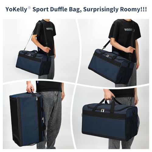 Image of 40L Gym Bag for Men, Navy Blue | 20 inch, Sport Duffle Bag, Weekender, Travel