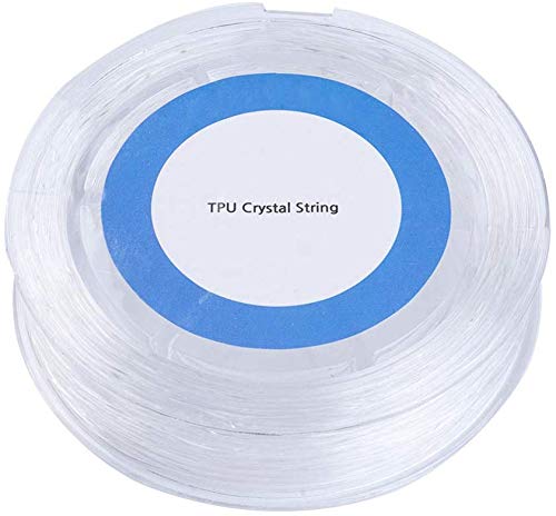 Pandahall 0.5mm Elastic String Crystal Clear Bracelet String Cord Transparent Stretchy Jewelry Beading String Cord for DIY Bracelet Necklace Making (100m/109yards/roll)