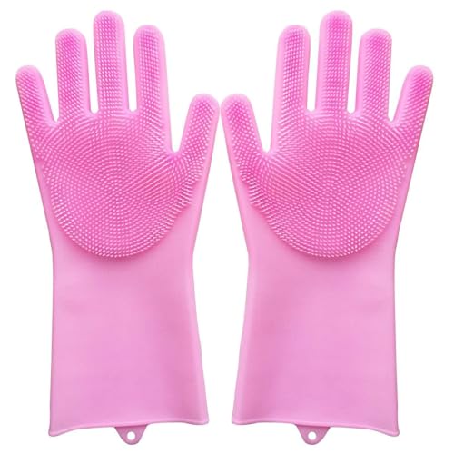 Image of Pet Glove, Grooming Tool, Furniture Pet Hair Remover Mitt (Pink)