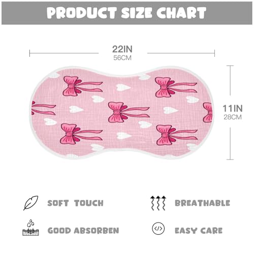 Bows Burp Cloths Cotton Baby Washcloths,Large 22x11in Burping Cloth Absorbent and Soft for Newborn Baby Boys and Girls,1 Pack4