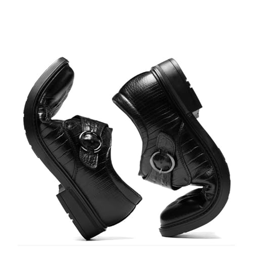 Men's Monk Strap Dress Shoes Oxfords for Business Office Casual Leather Shoes with Hook & Loop4