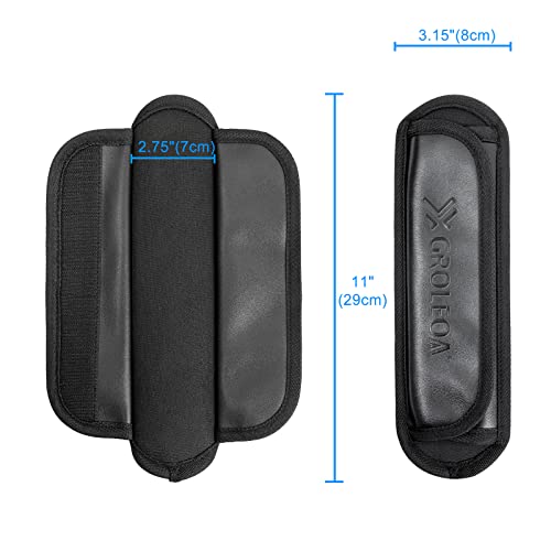 Groleoa Leather Shoulder Strap Pad For Bag Strap, Replacement Strap Padding, Detachable Strap Pads For Backpack- Guitar Bag- Messenger Bag- Laptop Bag, Non-Slip & Relieve Shoulder Pain #TOP1