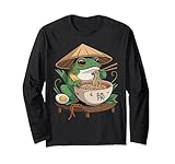 rana mangiare ramen kawaii noodles giapponese anime maglia a manica