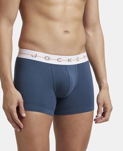 Image of Jockey NY16 Men's Super Combed Cotton Elastane Stretch Solid Trunk with Ultrasoft Waistband (Pack of 2)