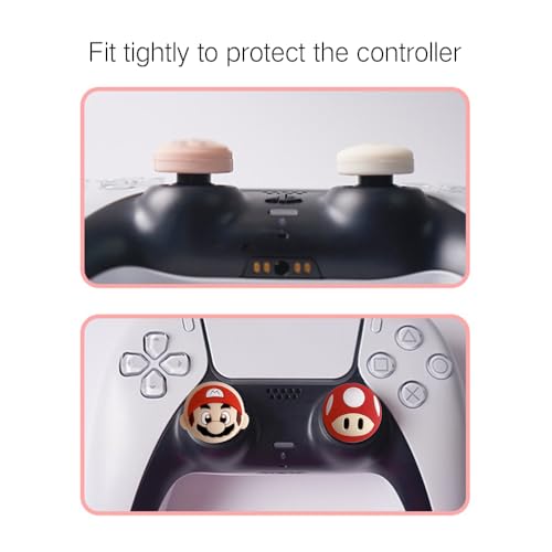 Image of PERFECTSIGHT Cute Thumb Grip Caps for Switch 2, PlayStation 4 /5, PS5, PS4, Xbox Series X /S, Xbox One, Switch PRO Controller, 4PCS Kawaii Soft Rubber 3D Analog Thumbsticks Grips Joystick Cover, Red