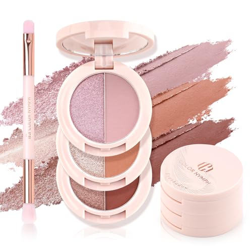 Color Nymph 6 Colors Eyeshadow Makeup Palette | 6-IN-1 Multi-Colored Shimmer & Matte Long-Lasting...