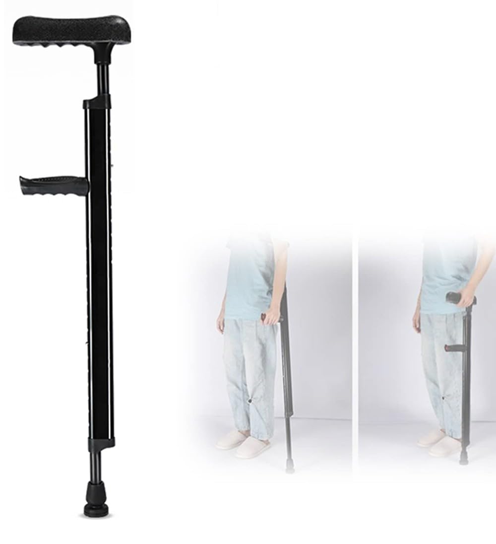 FLYUFO Muletas De Antebrazo Plegables Portátiles para Adultos, Muletas Ortopédicas Regulables En Altura, Muletas de Codo de Aluminio para Personas Mayores discapacitadas 1 PCS