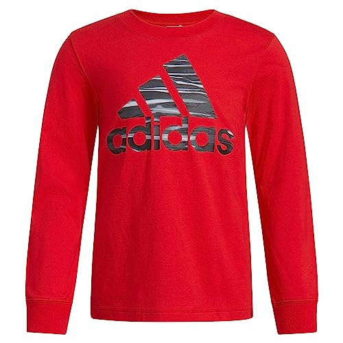 adidas Boys' Long Sleeve Cotton Camo Bos Logo T-Shirt