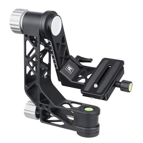 ARTCISE gimbal statiefkop met handvat, GH7 draagbare lichtgewicht heavy duty koppen met standaard 1/4 ” quick release plaat en bubbelniveau voor DLSR camera statief, max belasting 25kg