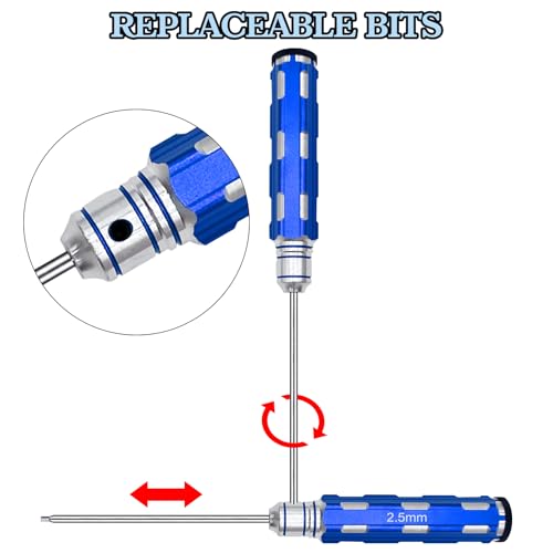 Hiqtradebyjj Rc Tool Kit, Hex Allen Screwdriver Kit, Rc Screwdriver Set 1.27Mm 1.5Mm 2.0Mm 2.5Mm 3.0Mm Hex Driver Repair Tools For Rc Car Boat Drone Helicopter thumb #2
