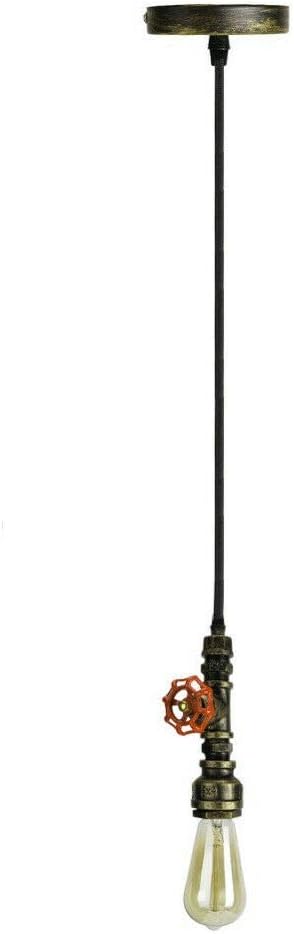 DC VOLTAGE Vintage Steampunk Plafond Hanglamp Armatuur Industriële Retro Waterleiding Opknoping Lamp Restaurant Keuken Badkamer Plafond Ventilator Verlichting (Vintage Messing)