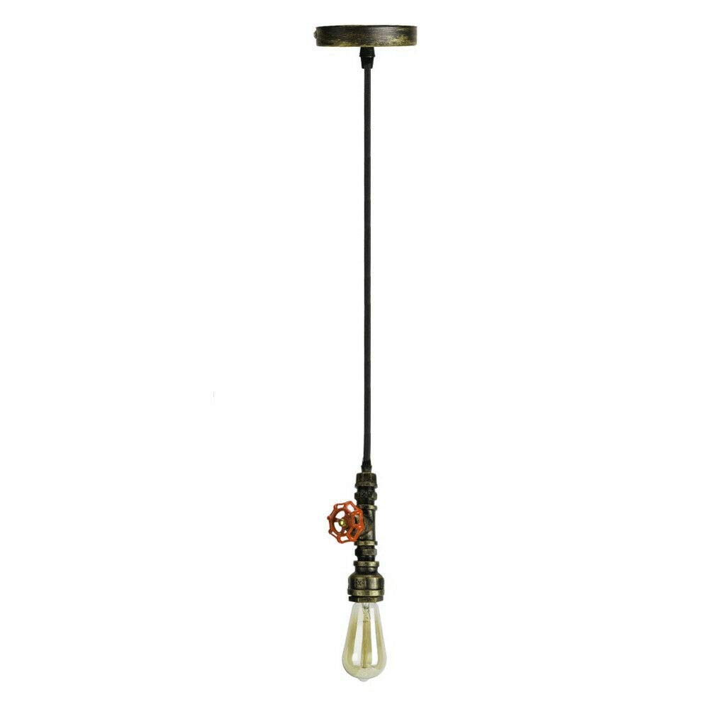 Dc Voltage Vintage Brass Vintage Steampunk Water Pipe Pendant Light Industrial Retro Hanging Ceiling Lamp E27 With Adjustable Cable For Kitchen, Bar, Café, Restaurant, Living Room Décor