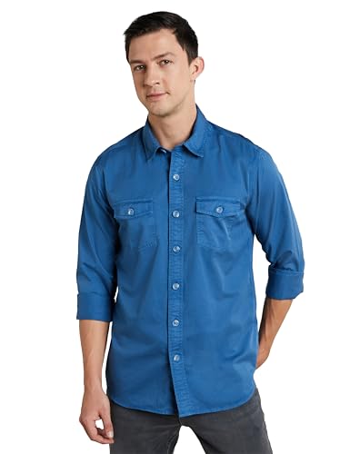 Symbol Premium Men's Washed Cotton Twill Casual Shirt - Regular F...