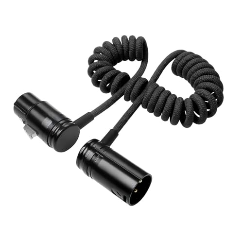 Alvin's Cables Cable en Espiral XLR de Perfil bajo de 3 Pines Macho a Hembra, ultraflexible, Reforzado con aramida para cámaras Sony y Canon Blackmagic Pro y Audio de Estudio (Negro) - imagen 7