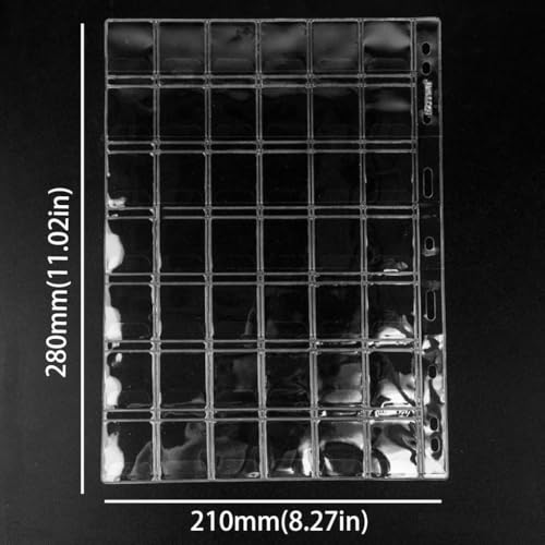 Image of 420 Pockets Coin Binder Pages 1.14 inch Collection Album Holder 10 Pcs | OSOPOLA Acidfree PVC 29x29mm Pockets Fit Coins With A Diameter Below 24mm 10 Binder Sheets 42 Pockets /Sheet CS03242