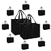 DIOMMELL Set of 10 Reusable Grocery Bags Extra Large Foldable Heavy Duty Shopping Tote Produce Bag with Reinforced Handles, Black