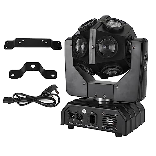 Frezon 200W ムービングヘッド 12LED RGBW DMX512 13/15CH 音声感知 XY軸回転 ビームライト ステージ照明 DJ ディスコ パーティー クラブ バー カラオケ 小型 軽量