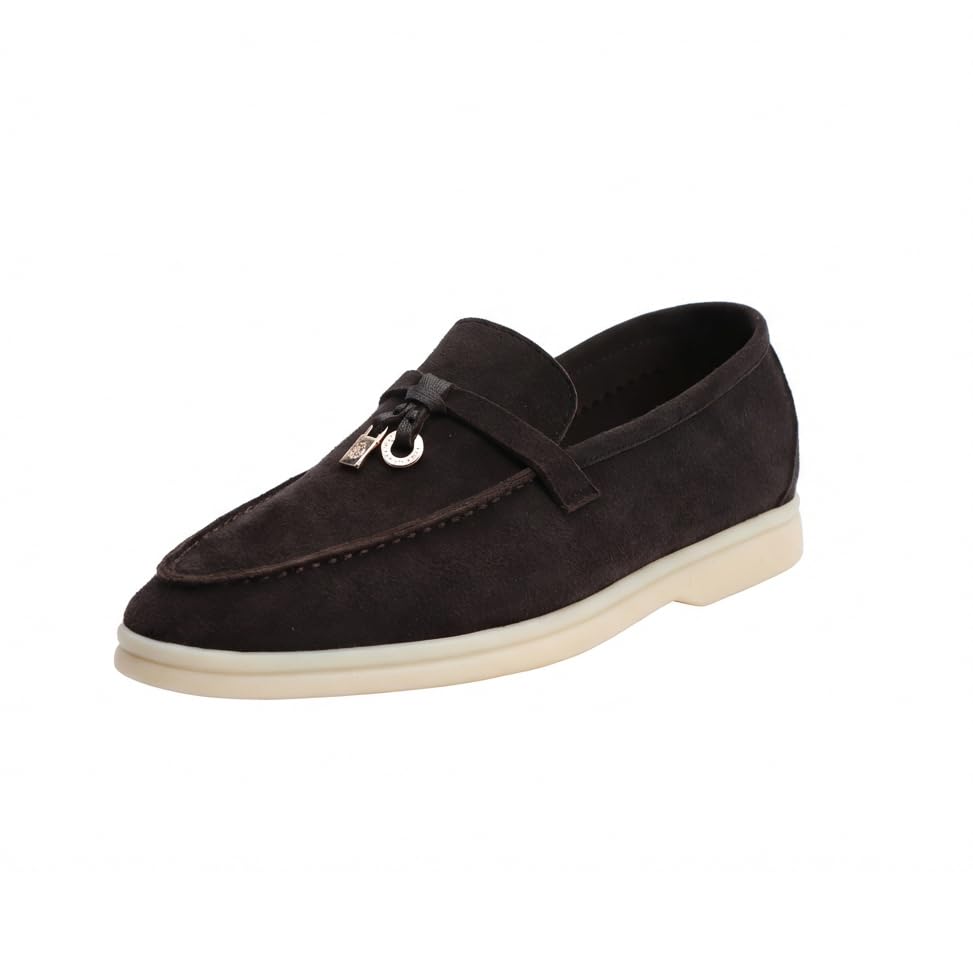 Image of Women's Summer Charms Suede Loafers - Premium Sheepskin Unlined Upper,Classic or Styles with Metal Detail for Casual, Office, Travel & All Day Wear